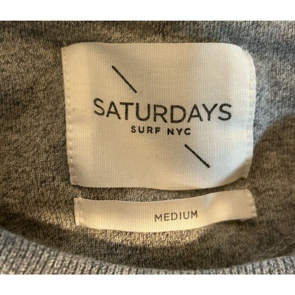 Saturdays Surf NYC Men's Gray Sweatshirt Graphic Mouth Pullover - Size Medium - Picture 5 of 7